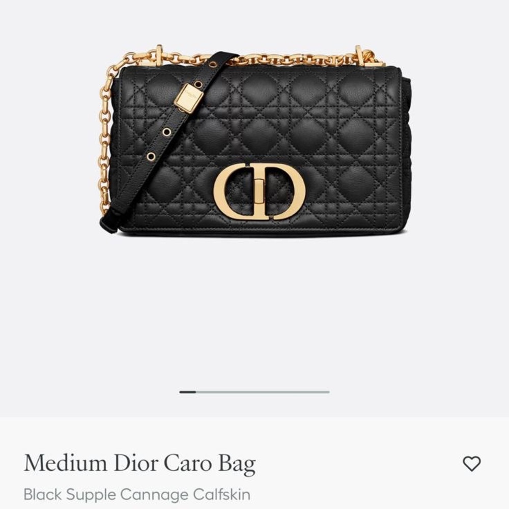 Dior Caro Medium Black Crossbody Bag with Gold Accents-NEVER WORN-bought in July